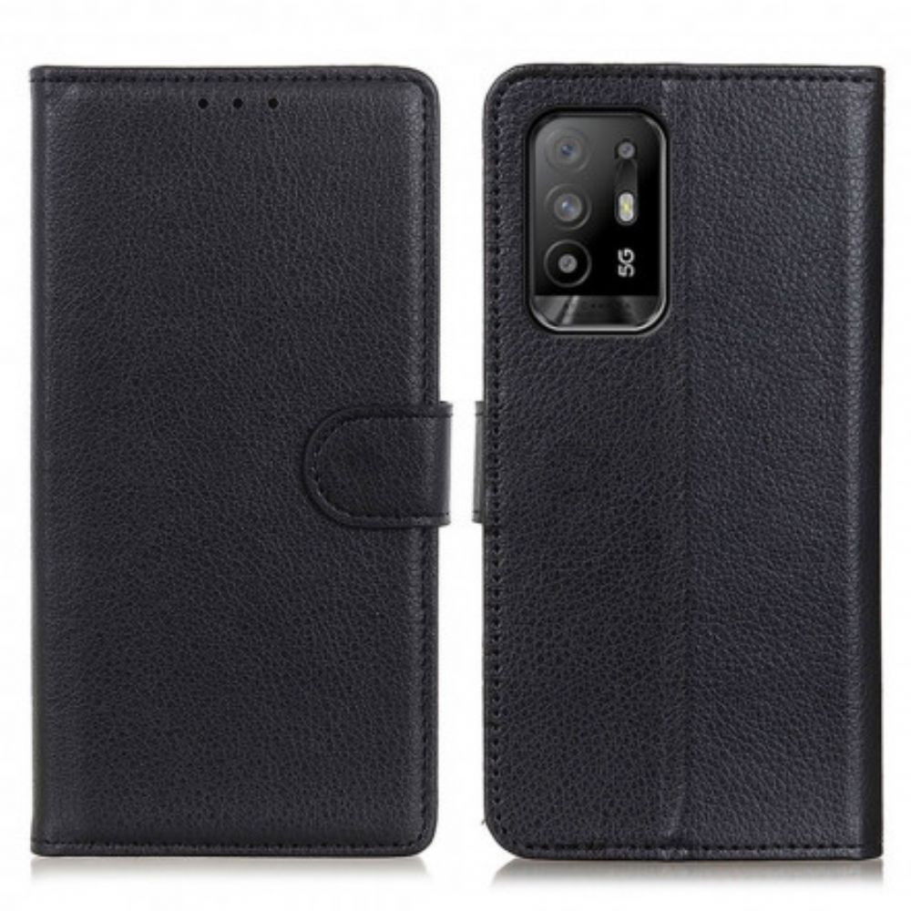 Flip Case Für Oppo A94 5G Kunstleder Litschi