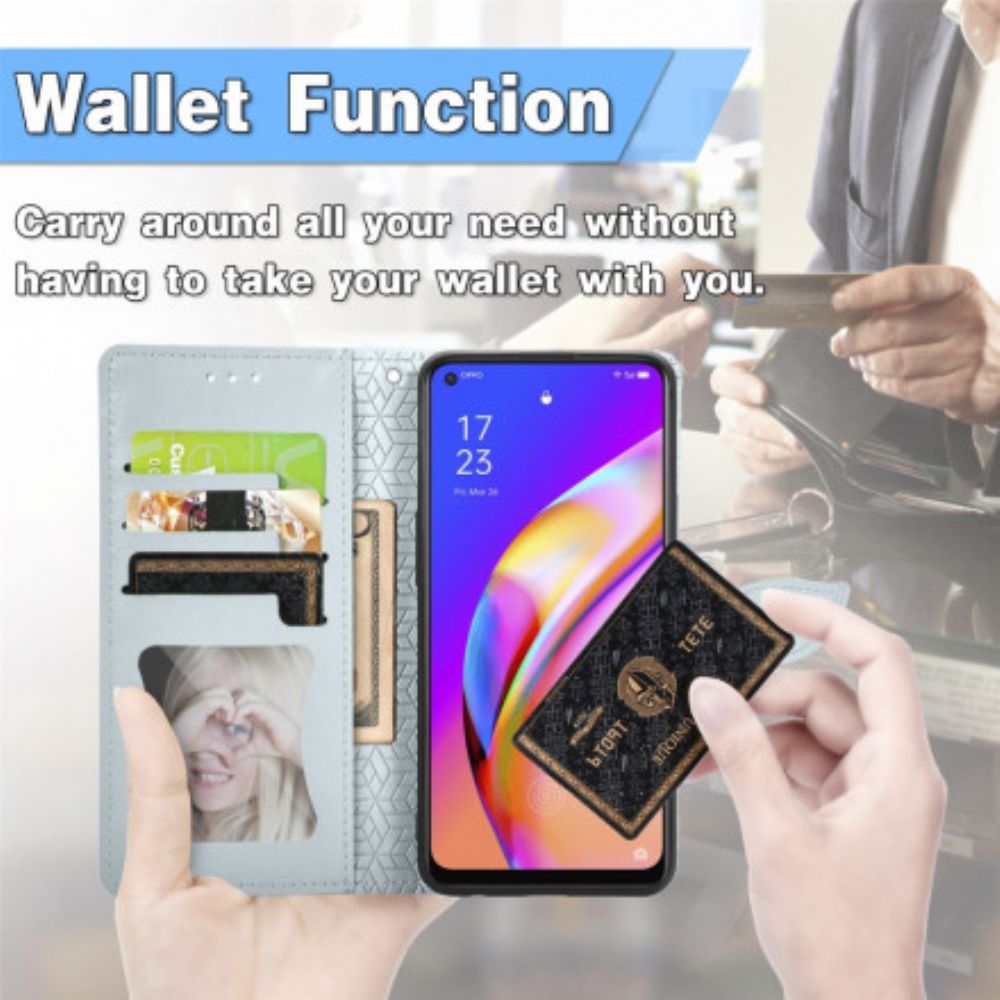 Flip Case Für Oppo A94 5G Stammesblätter