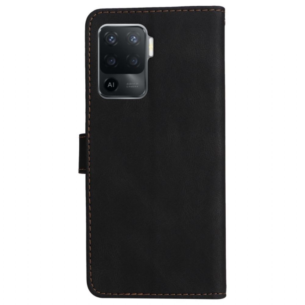 Flip Case Für Oppo A94 5G Trikolore Mit Riemen