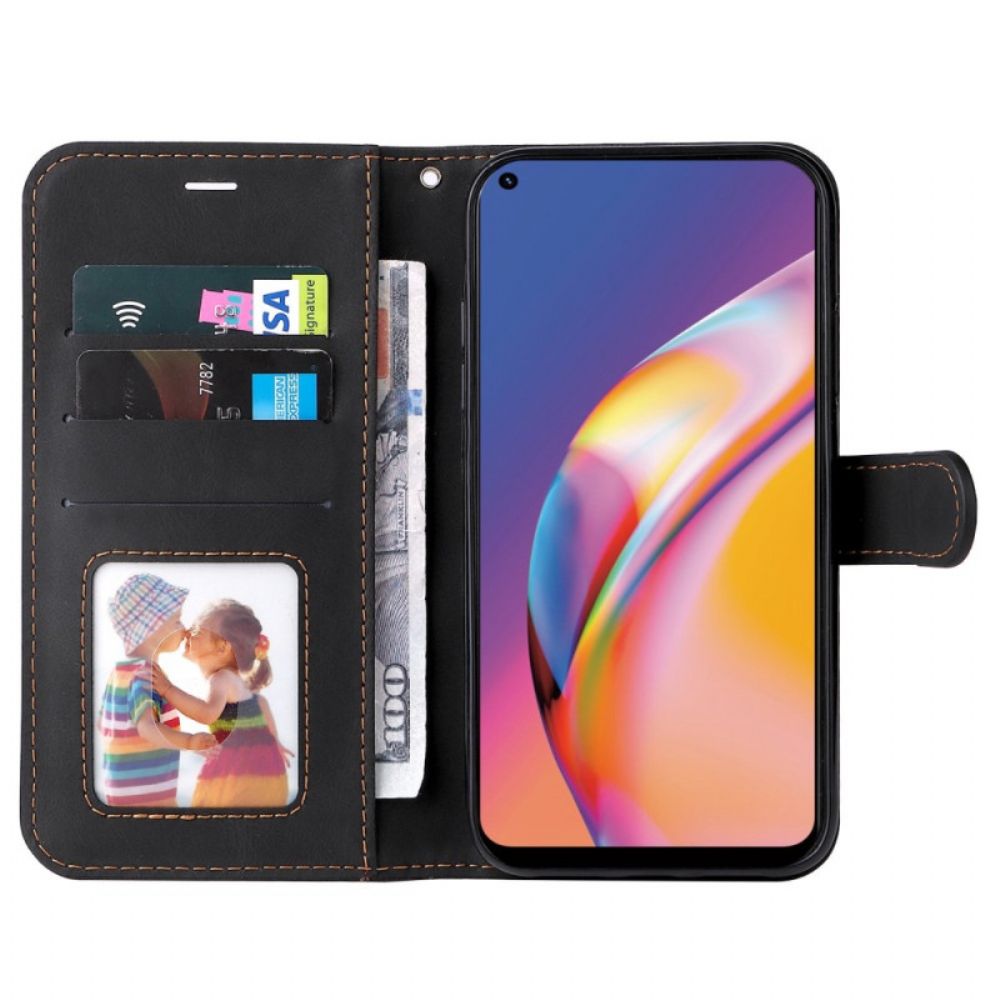 Flip Case Für Oppo A94 5G Trikolore Mit Riemen