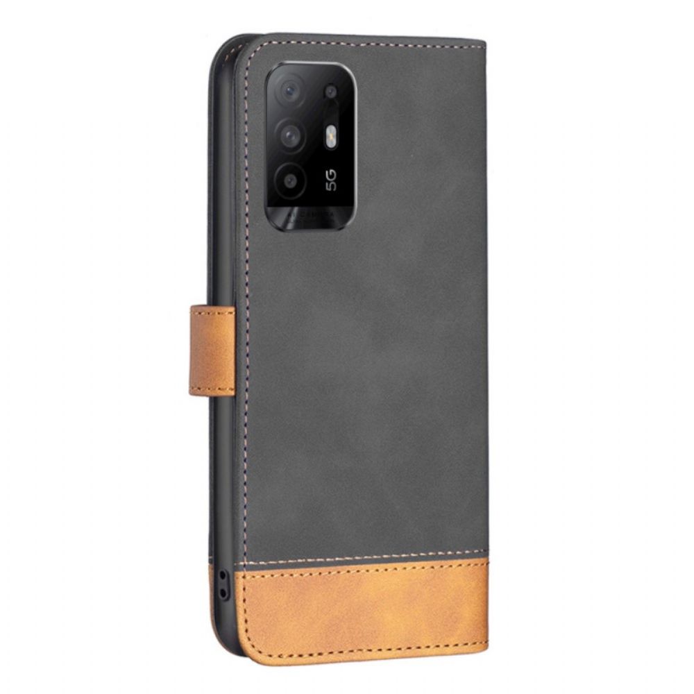 Flip Case Für Oppo A94 5G Zweifarbig