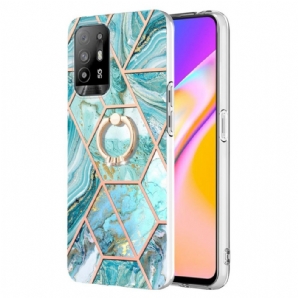 Hülle Für Oppo A94 5G Geometrischer Marmor Mit Ring