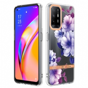 Hülle Für Oppo A94 5G Lila Blüten