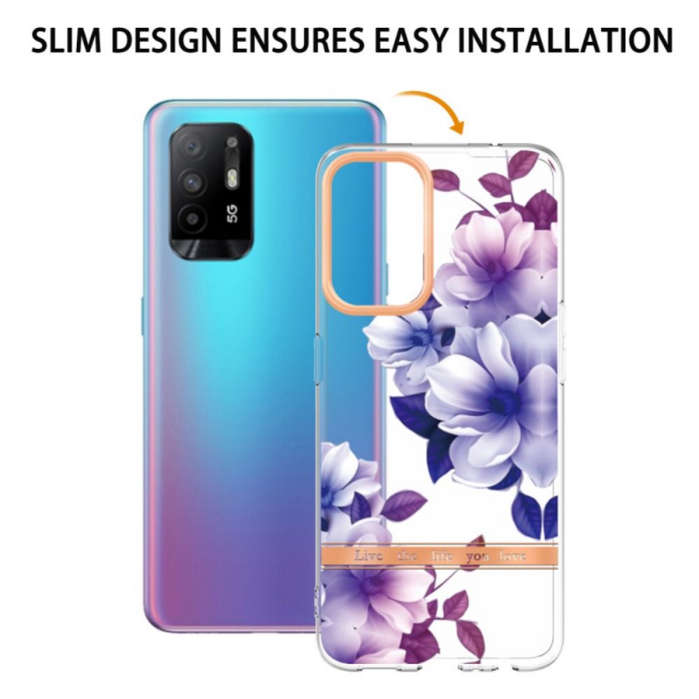 Hülle Für Oppo A94 5G Lila Blüten