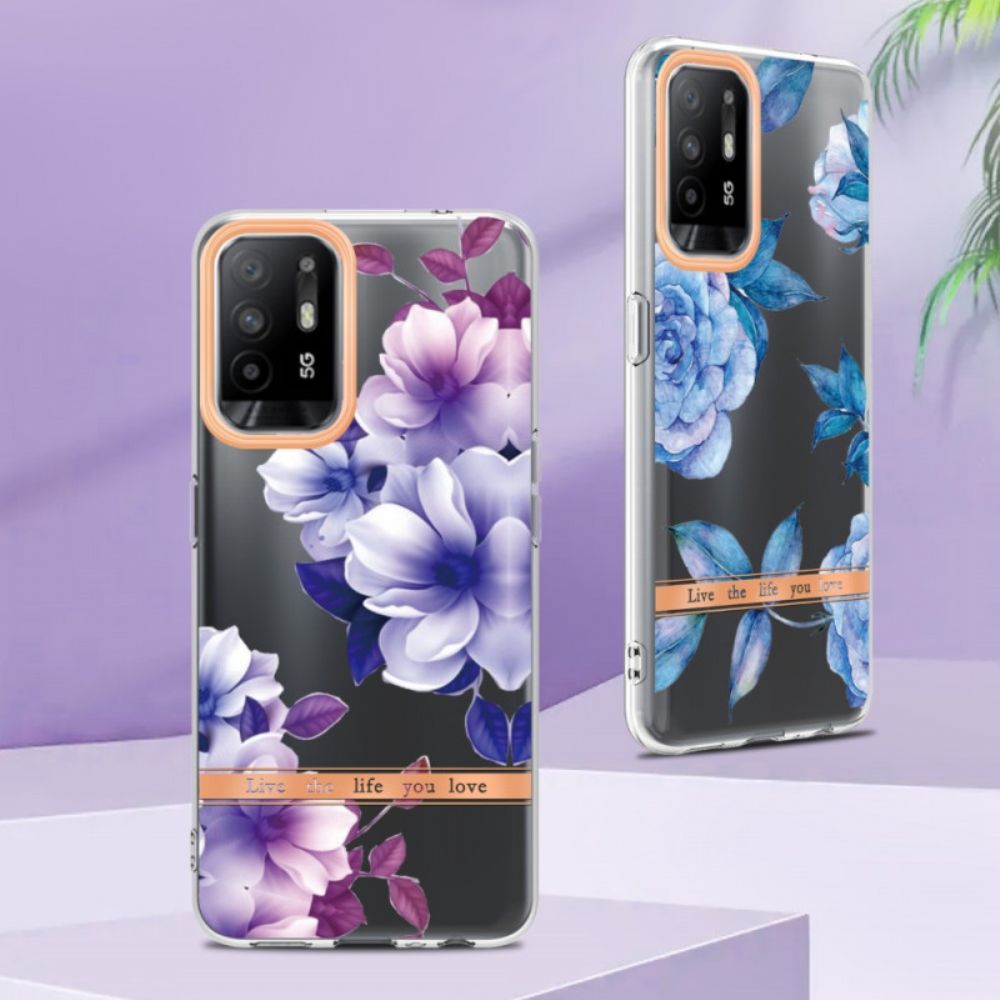 Hülle Für Oppo A94 5G Lila Blüten