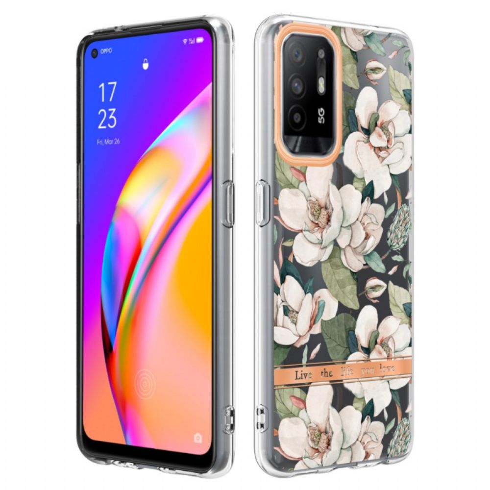 Hülle Für Oppo A94 5G Pfingstrosenblüten