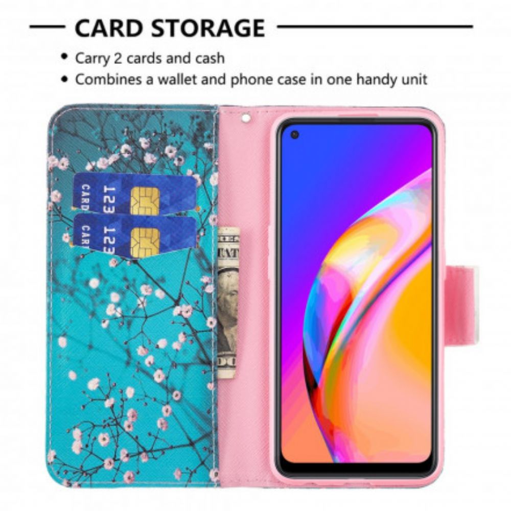 Schutzhülle Für Oppo A94 5G Flip Case Blühende Zweige