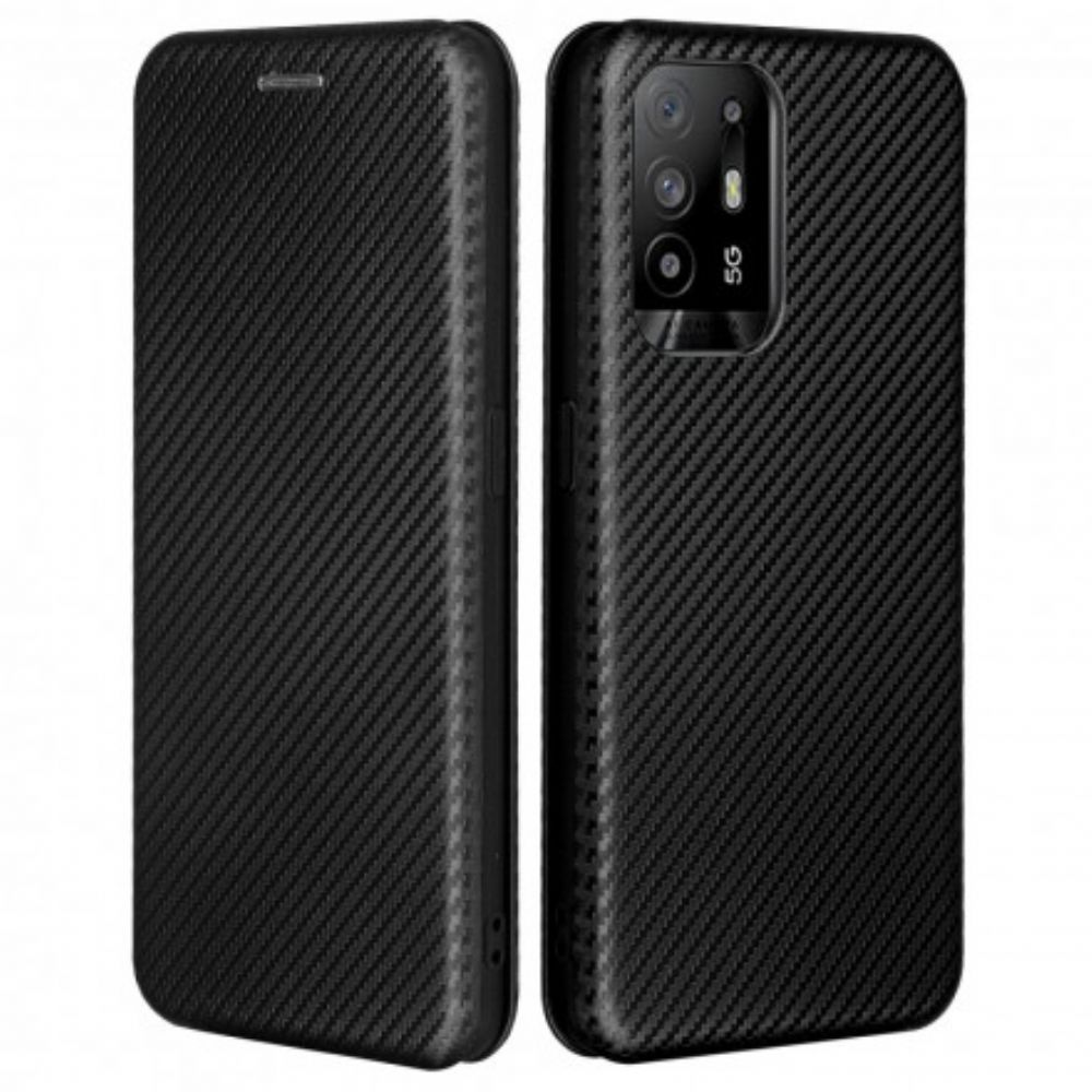 Schutzhülle Für Oppo A94 5G Flip Case Farbiges Carbon-silikon