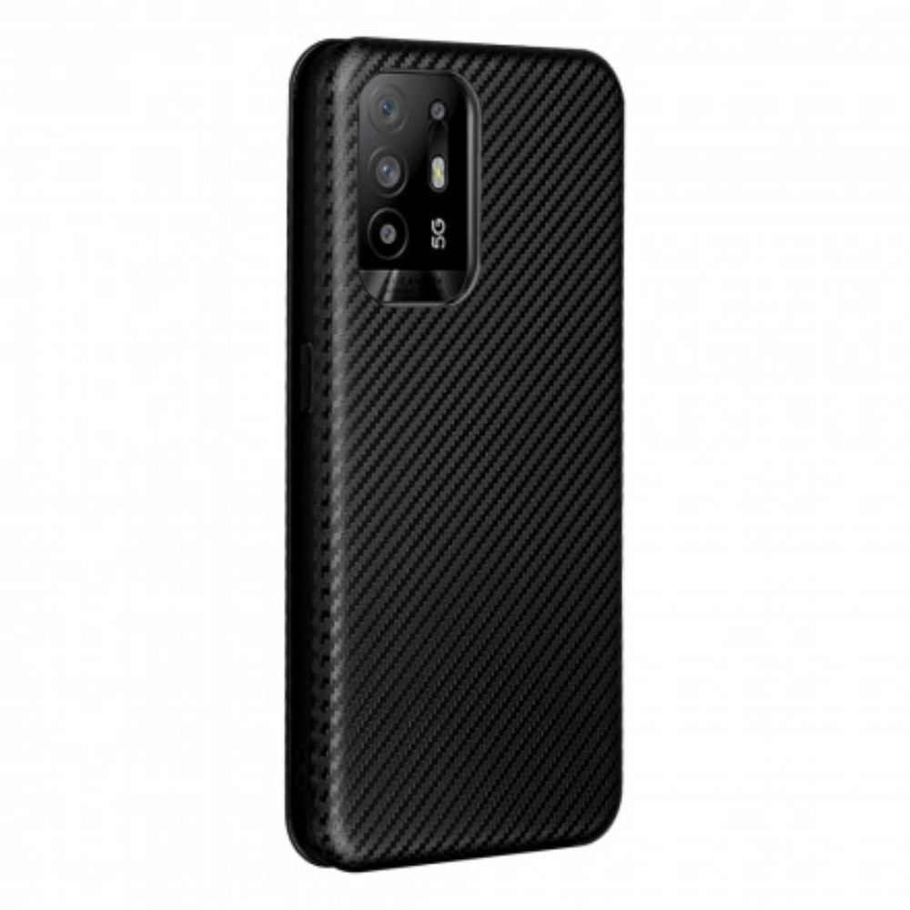 Schutzhülle Für Oppo A94 5G Flip Case Farbiges Carbon-silikon