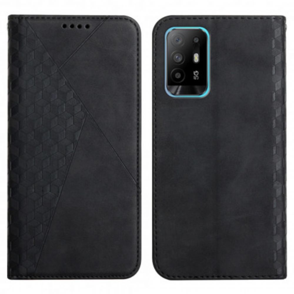 Schutzhülle Für Oppo A94 5G Flip Case Skin-touch Im Kubischen Stil