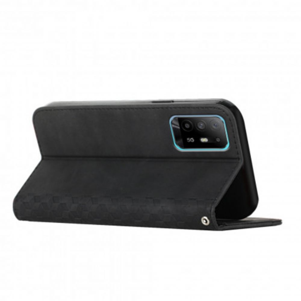 Schutzhülle Für Oppo A94 5G Flip Case Skin-touch Im Kubischen Stil