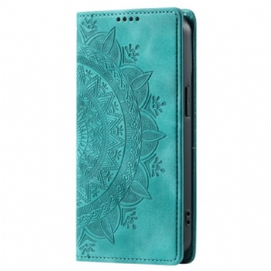 Flip Case Für Samsung Galaxy S24 Fe Mandala-wildleder-effekt