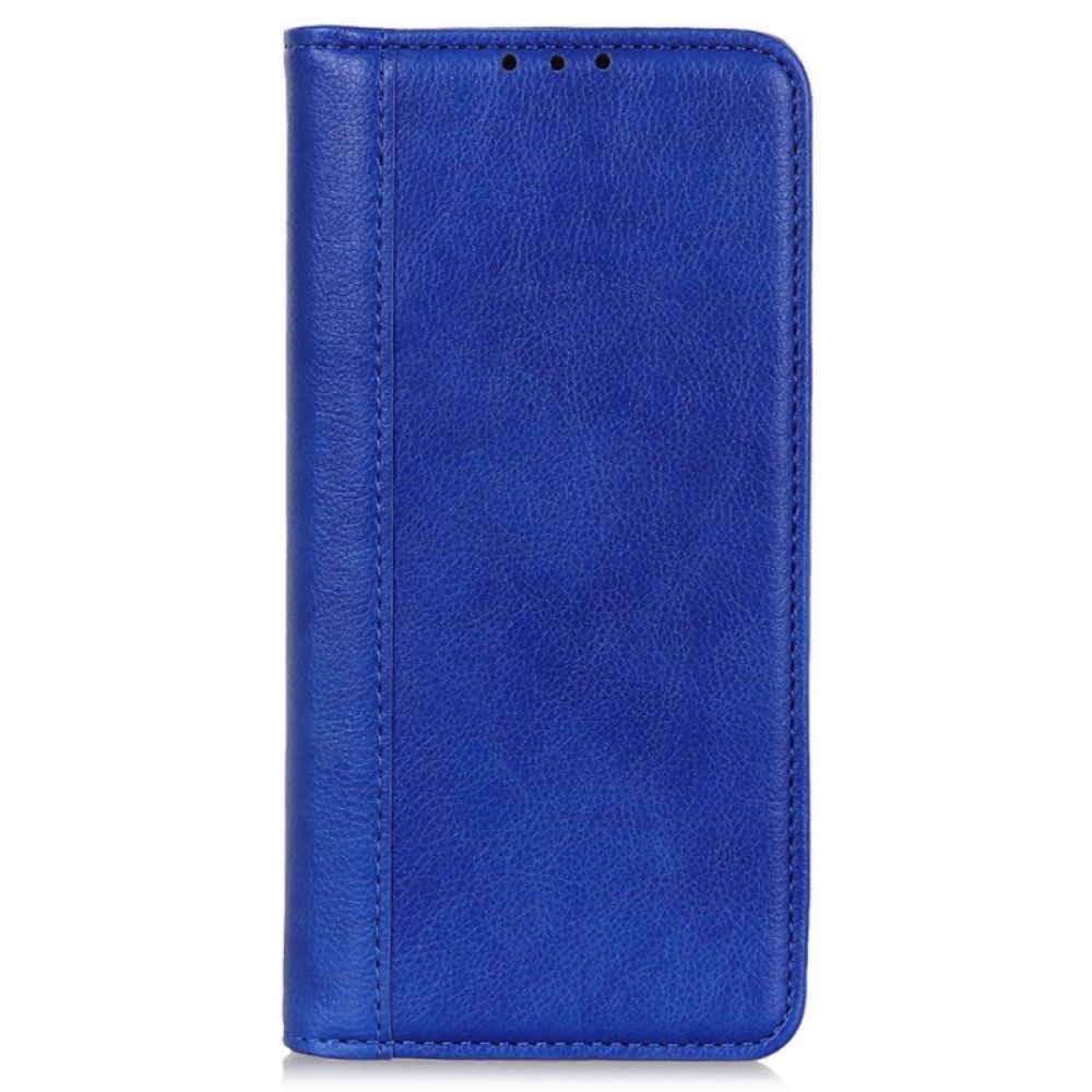 Flip Case Für Samsung Galaxy S24 Fe Spaltleder Mit Litschi-struktur