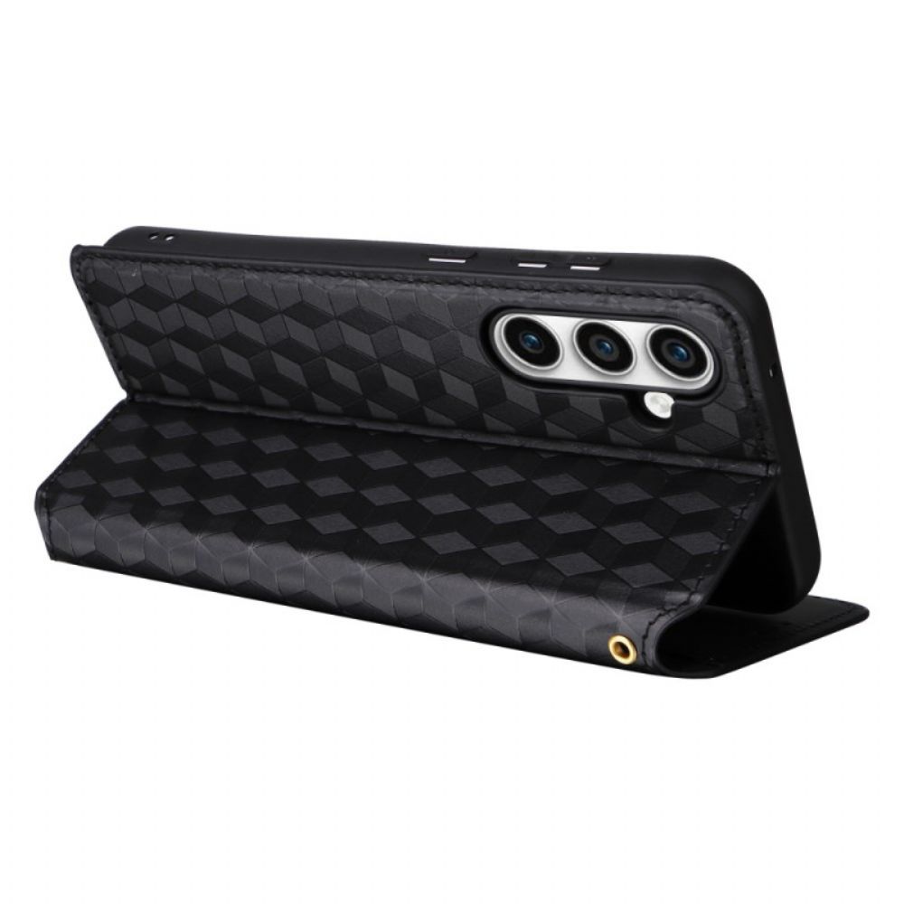 Flip Case Samsung Galaxy S24 Fe Rautenmuster