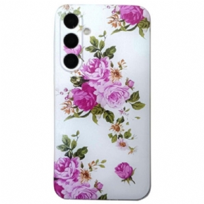 Hülle Samsung Galaxy S24 Fe Handyhülle Rosa Blumen