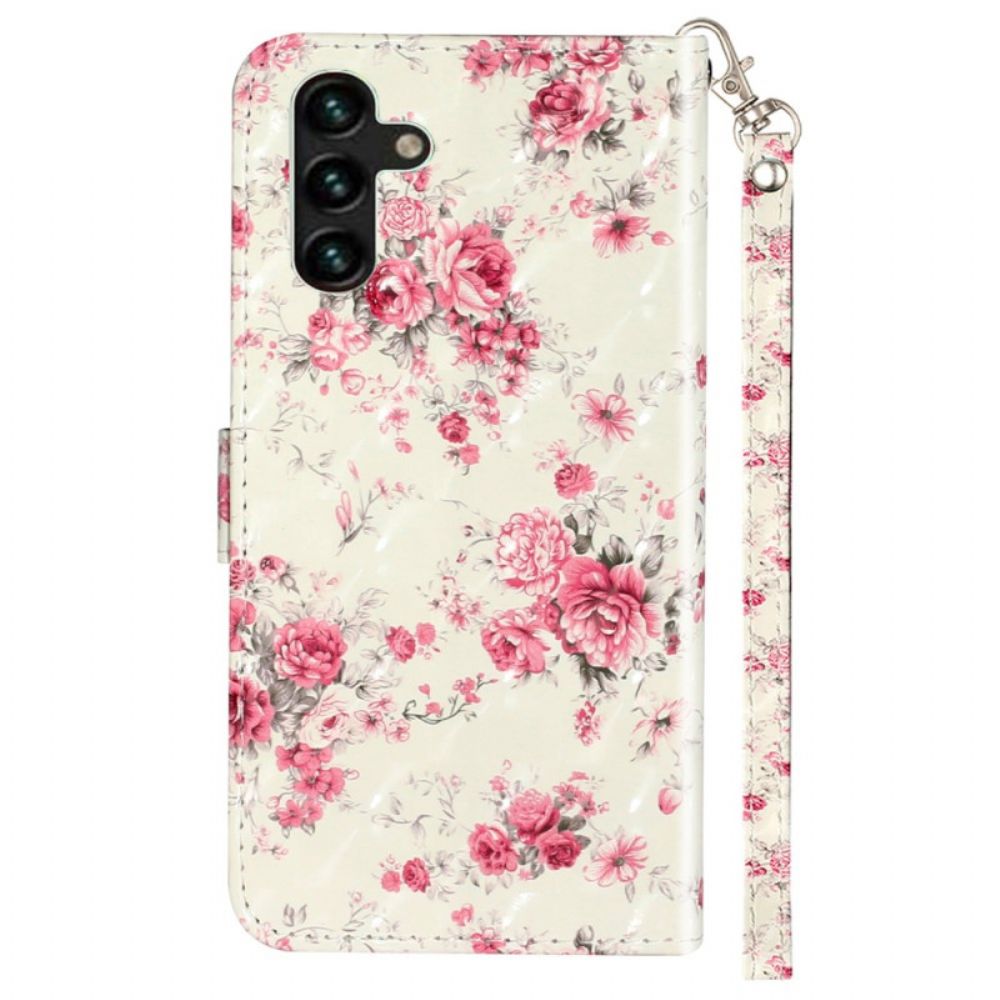 Lederhüllen Für Samsung Galaxy S24 Fe Vintage-rosen Mit Riemen