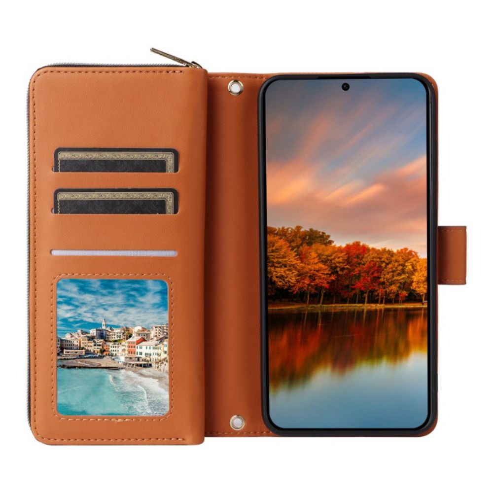 Lederhüllen Samsung Galaxy S24 Fe Brieftasche Mit 9 Kartenhaltern