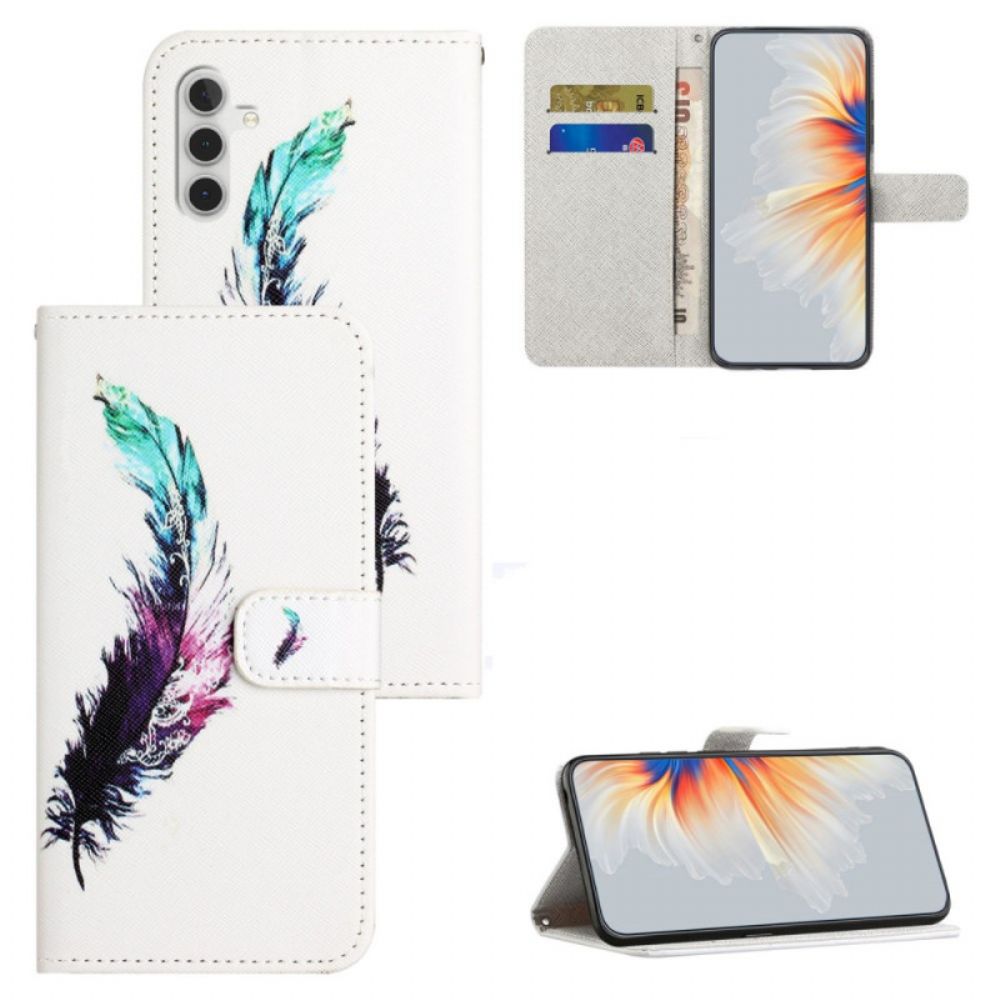 Lederhüllen Samsung Galaxy S24 Fe Feder Mit Riemen