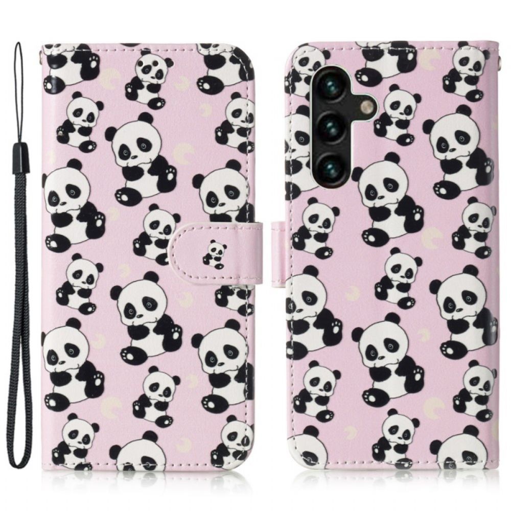 Lederhüllen Samsung Galaxy S24 Fe Handyhülle Pandas