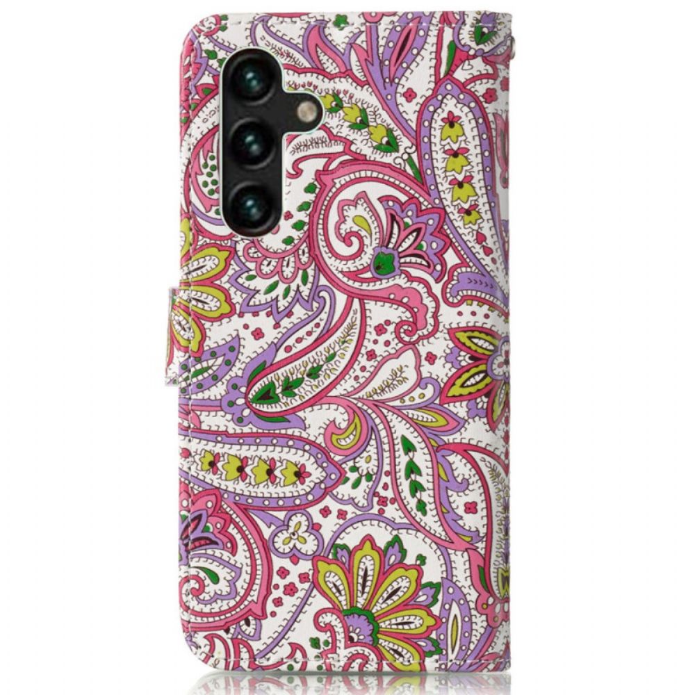 Lederhüllen Samsung Galaxy S24 Fe Paisley-muster