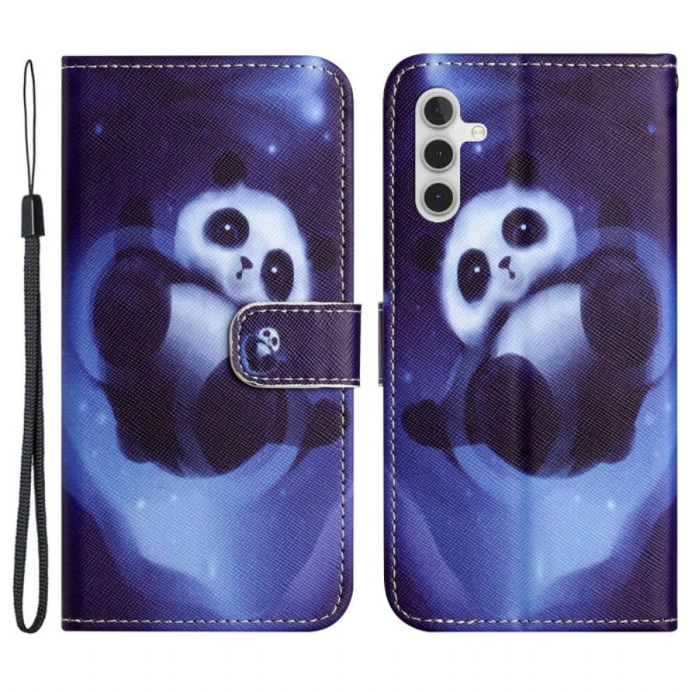 Lederhüllen Samsung Galaxy S24 Fe Panda-weltraum