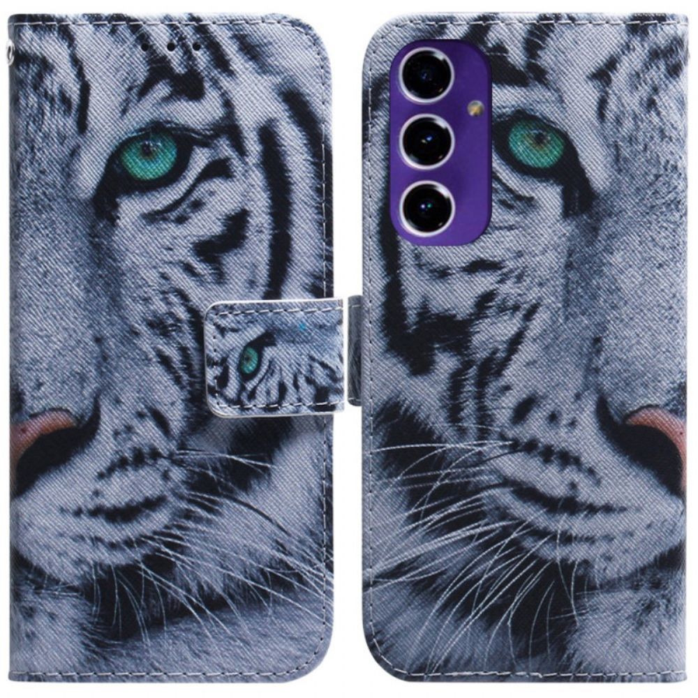 Lederhüllen Samsung Galaxy S24 Fe Weißer Tiger