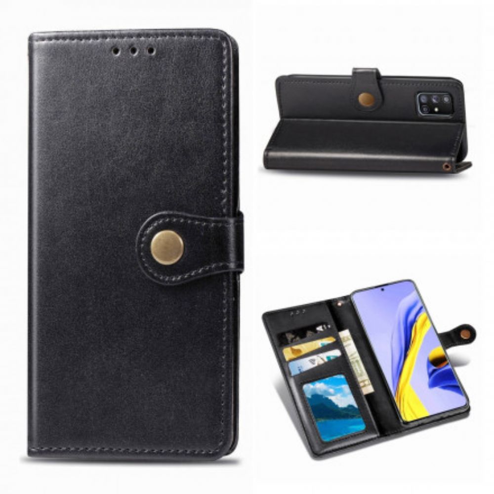 Flip Case Für Samsung Galaxy A71 5G Kunstleder Und Vintage-verschluss