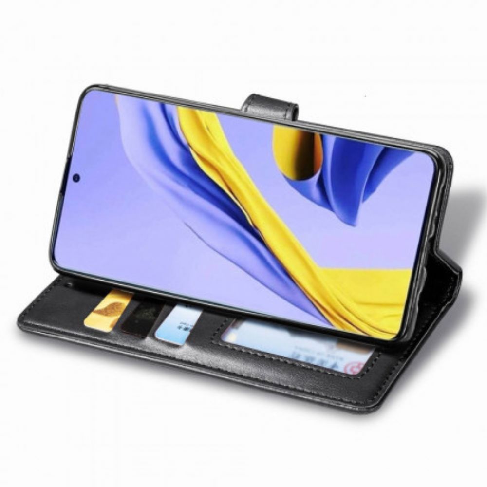 Flip Case Für Samsung Galaxy A71 5G Kunstleder Und Vintage-verschluss