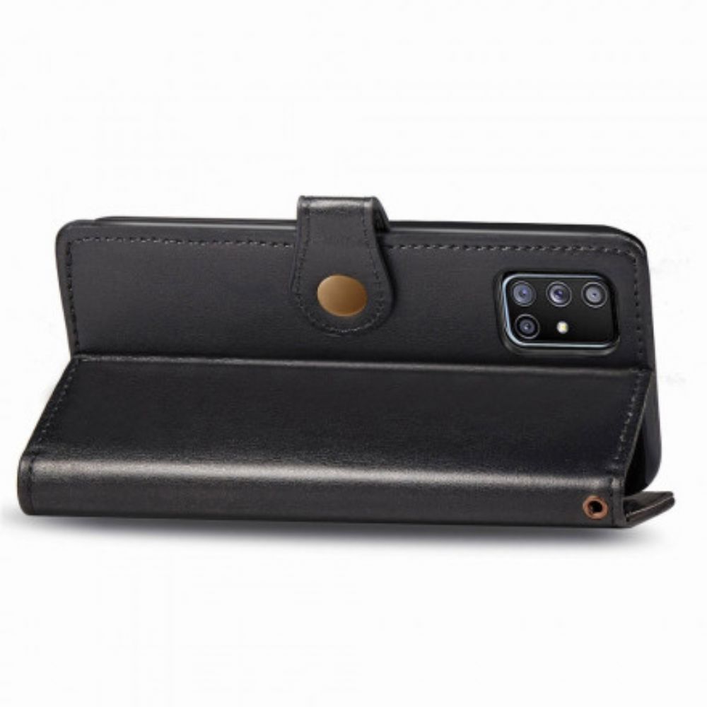 Flip Case Für Samsung Galaxy A71 5G Kunstleder Und Vintage-verschluss