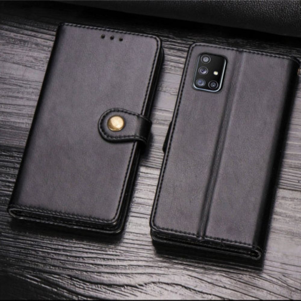 Flip Case Für Samsung Galaxy A71 5G Kunstleder Und Vintage-verschluss