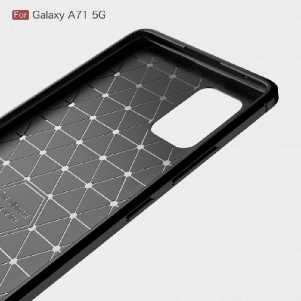 Handyhülle Für Samsung Galaxy A71 5G Gebürstete Kohlefaser