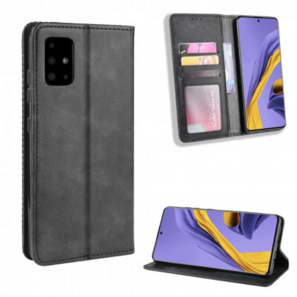 Schutzhülle Für Samsung Galaxy A71 5G Flip Case Stilisierter Vintage-ledereffekt