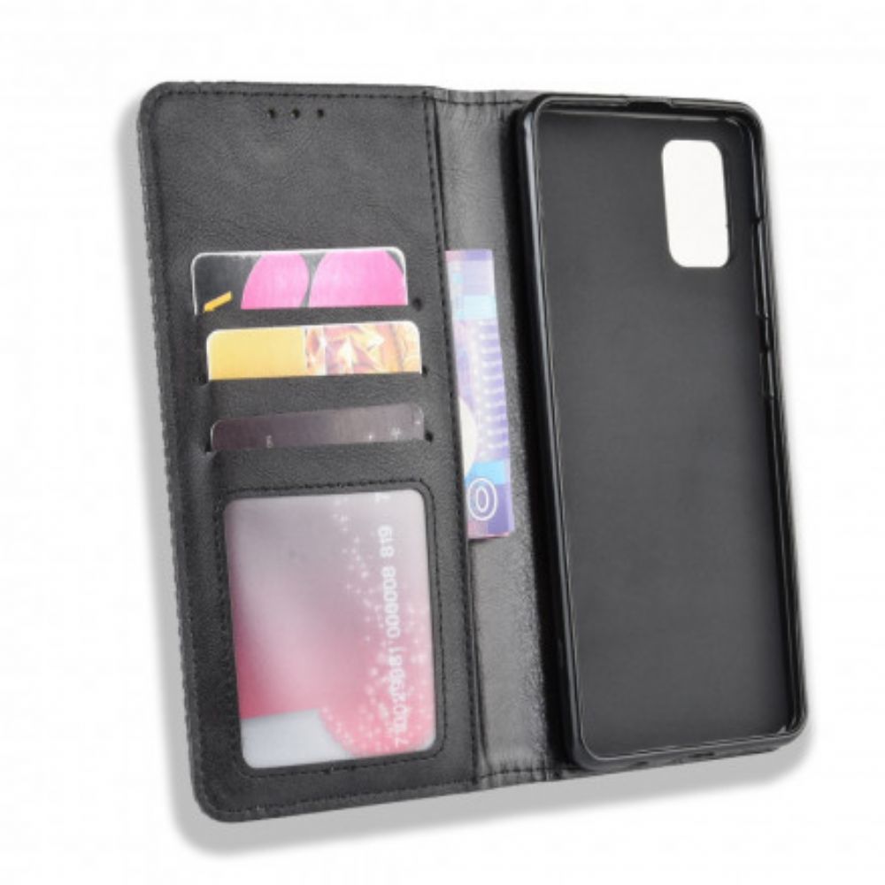 Schutzhülle Für Samsung Galaxy A71 5G Flip Case Stilisierter Vintage-ledereffekt