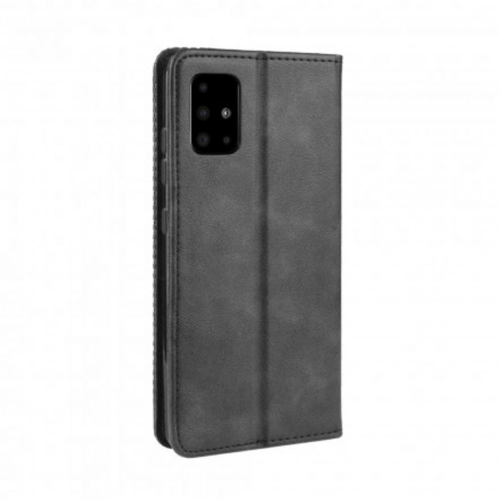 Schutzhülle Für Samsung Galaxy A71 5G Flip Case Stilisierter Vintage-ledereffekt