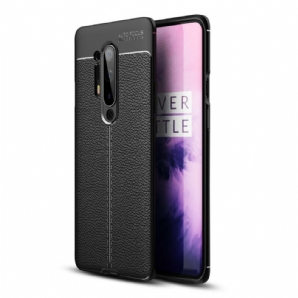 Handyhülle Für OnePlus 8 Pro Doppellinie Litschi-leder-effekt