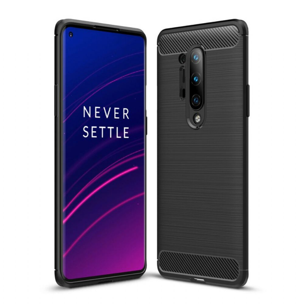 Hülle Für OnePlus 8 Pro Gebürstete Kohlefaser