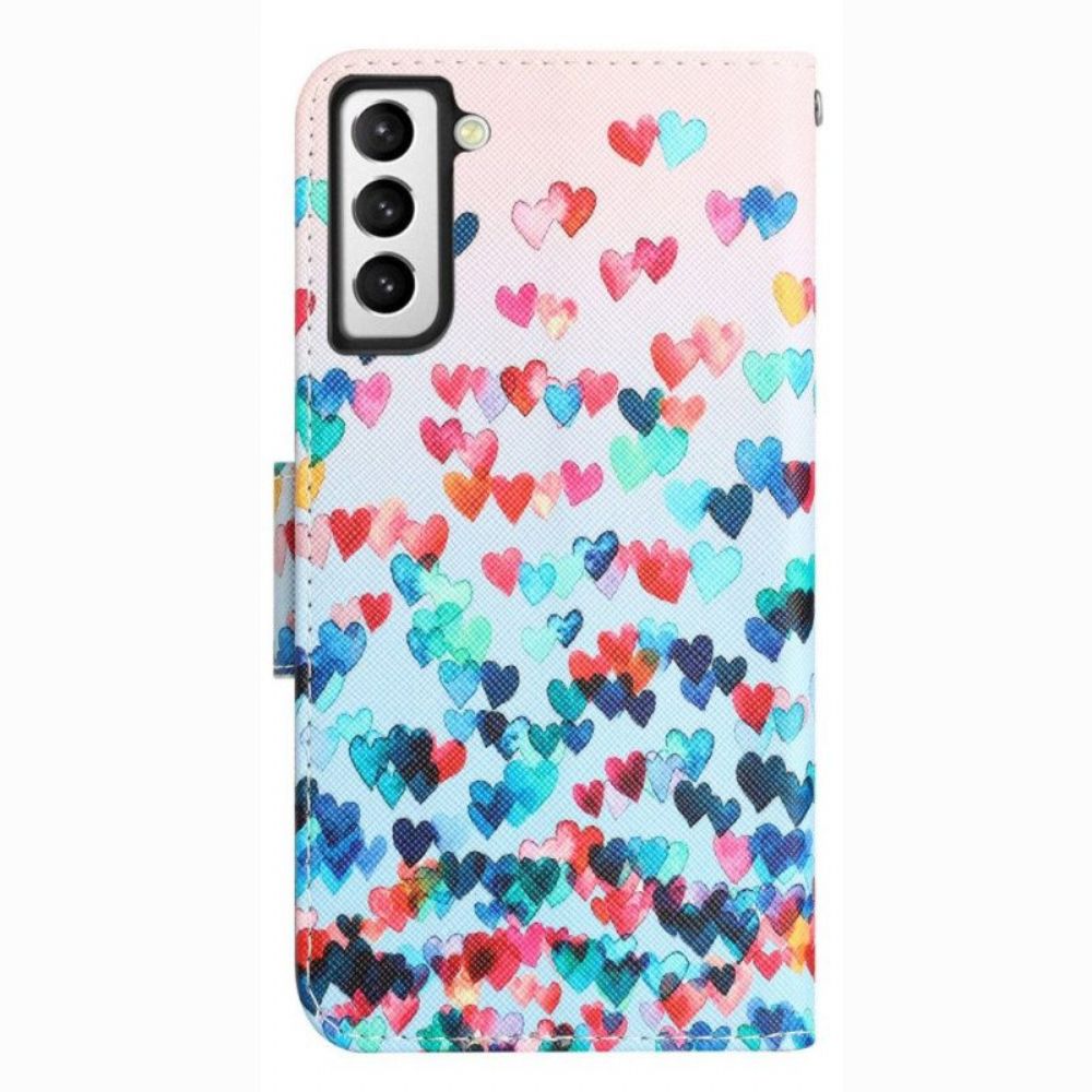 Flip Case Für Samsung Galaxy S23 Plus 5G Mit Kordel Nur Strappy Hearts