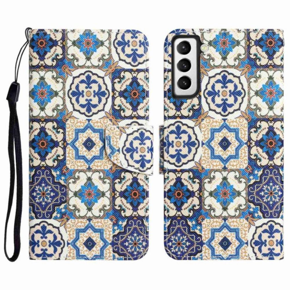 Flip Case Für Samsung Galaxy S23 Plus 5G Mit Kordel Riemchen-patchwork