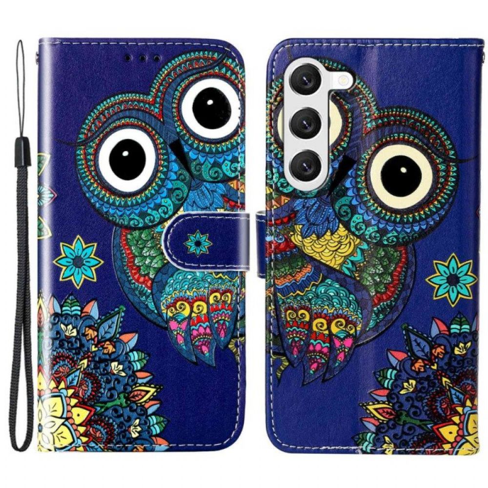 Flip Case Für Samsung Galaxy S23 Plus 5G Mit Kordel Tanga-eule