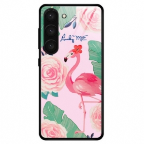 Handyhülle Für Samsung Galaxy S23 Plus 5G Flamingo-hartglas