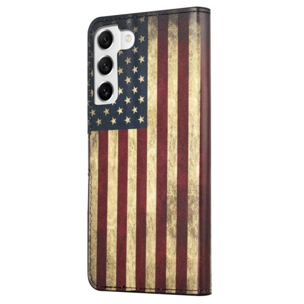 Lederhüllen Für Samsung Galaxy S23 Plus 5G Vintage Amerikanische Flagge