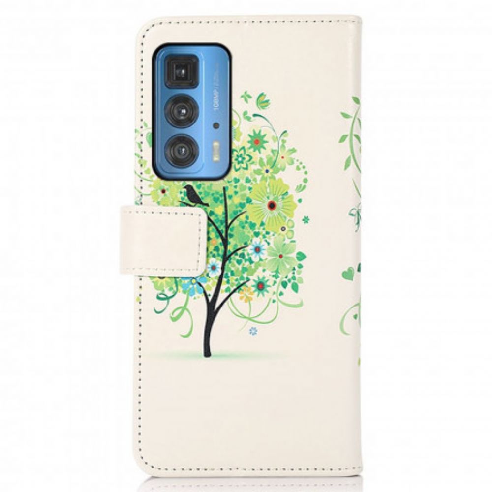 Flip Case Für Motorola Edge 20 Pro Farbiger Baum