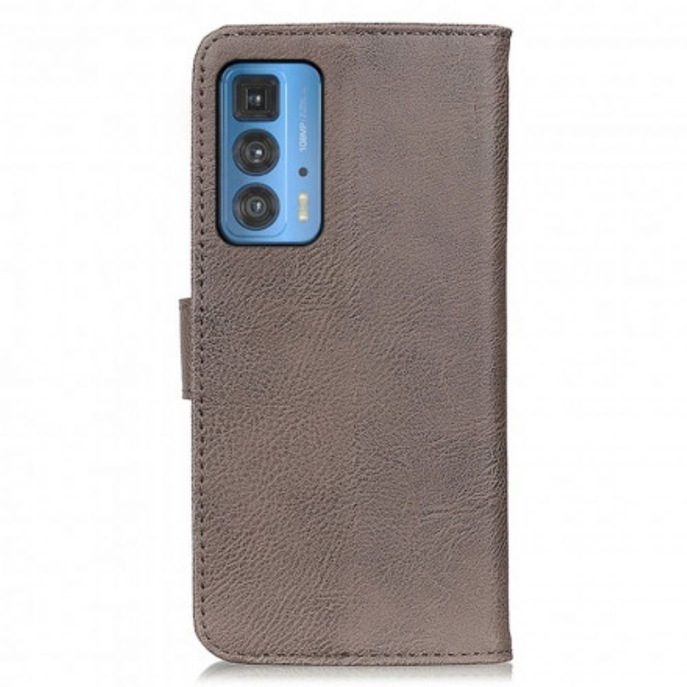 Flip Case Für Motorola Edge 20 Pro Kunstleder Khazneh