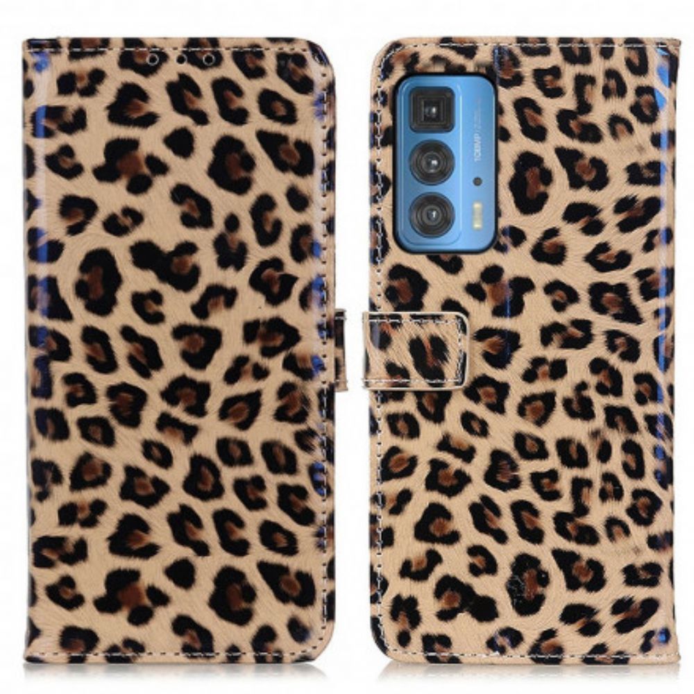 Flip Case Für Motorola Edge 20 Pro Leopard