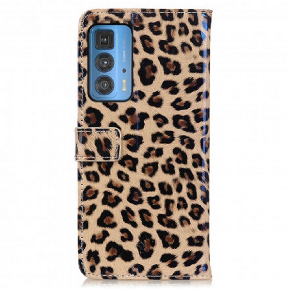 Flip Case Für Motorola Edge 20 Pro Leopard