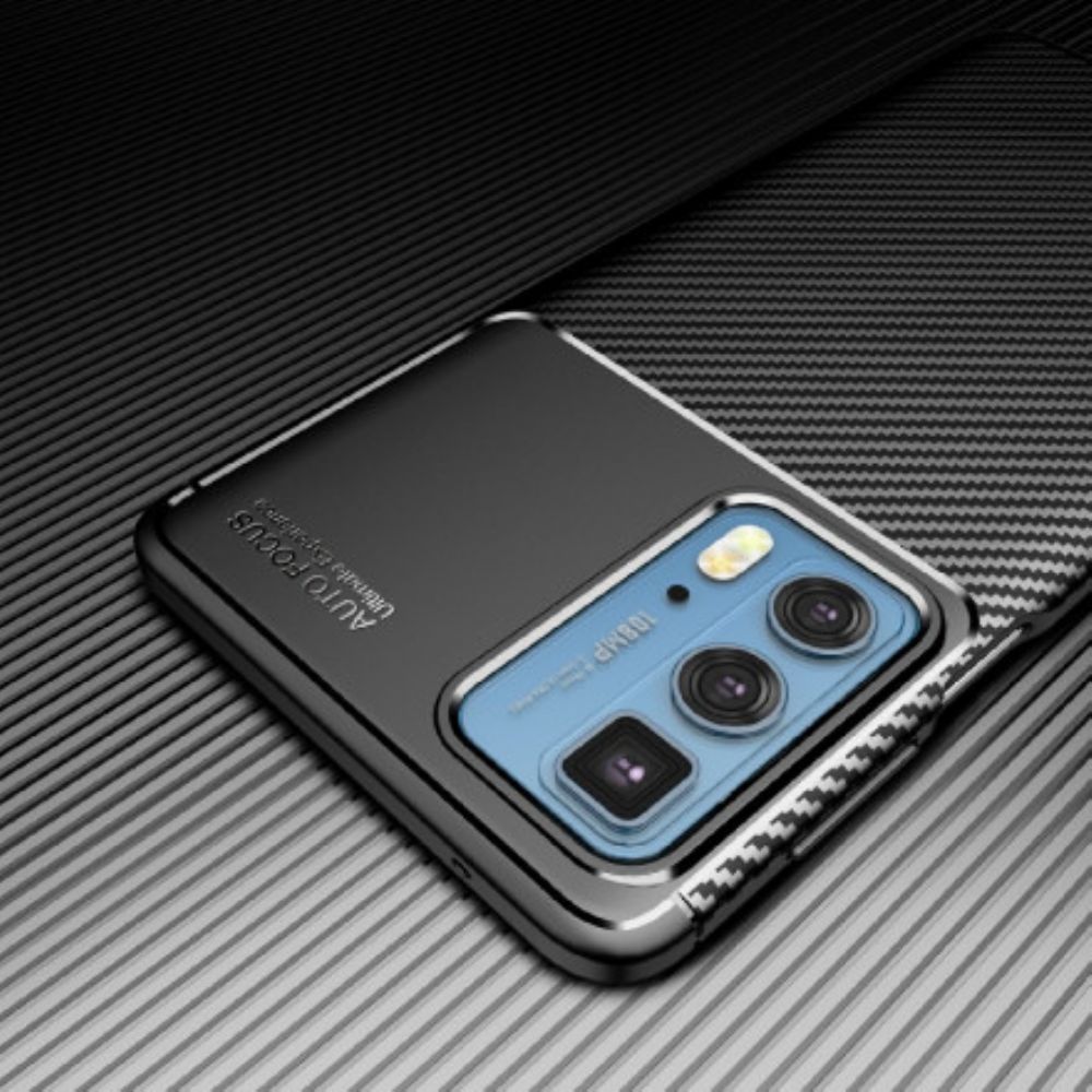 Hülle Für Motorola Edge 20 Pro Kohlefaserstruktur Flexibel