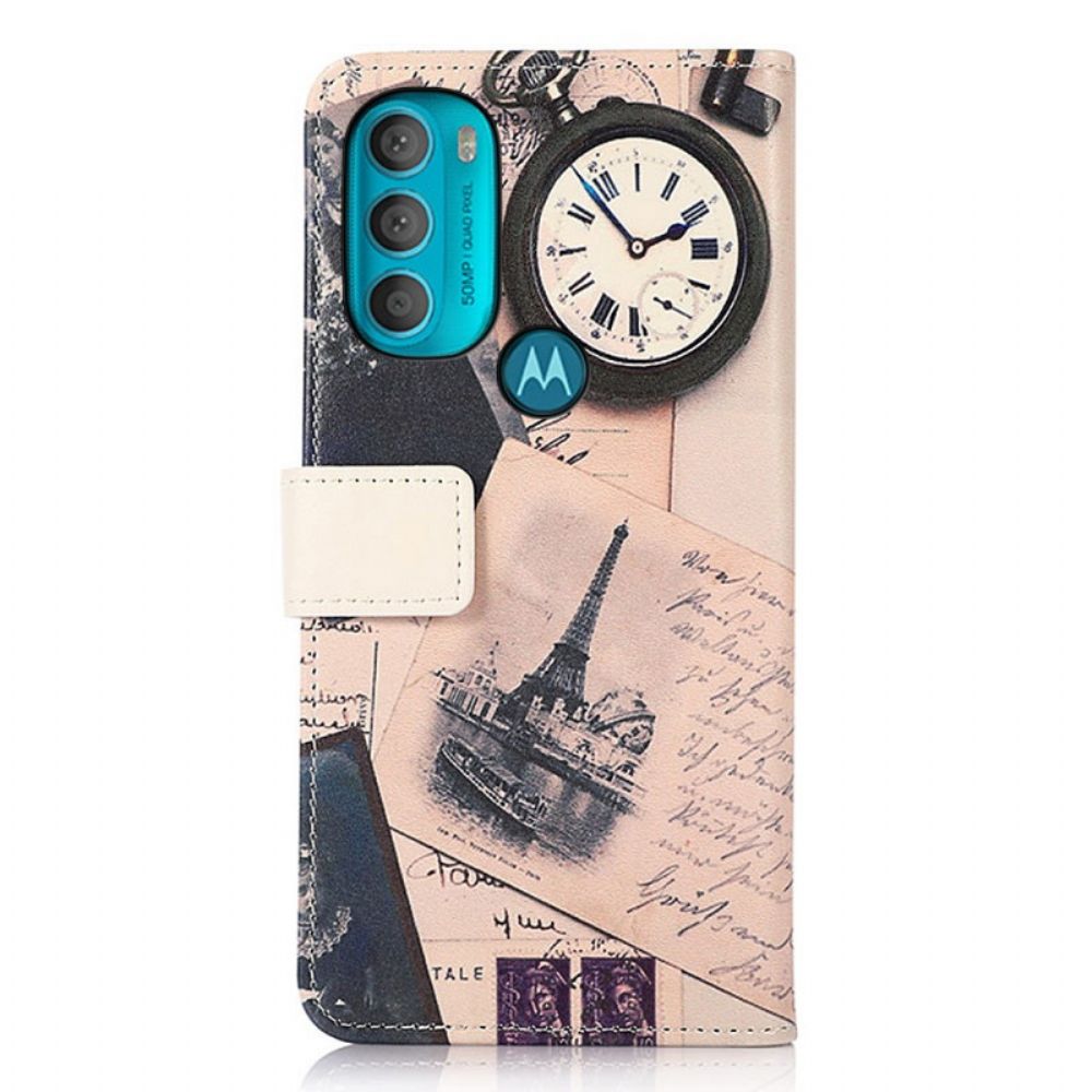 Flip Case Für Moto G71 5G Eiffelturm Des Dichters