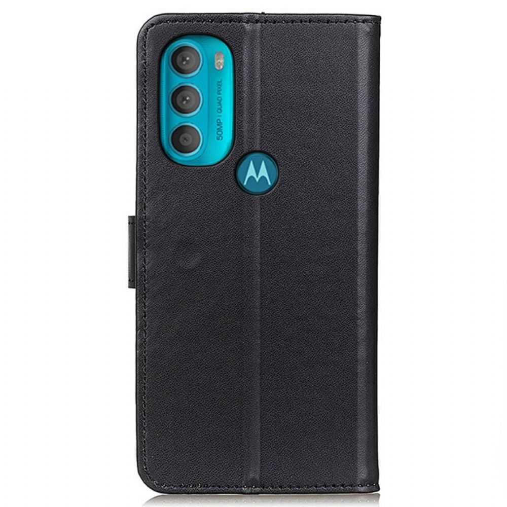 Flip Case Für Moto G71 5G Einfaches Kunstleder