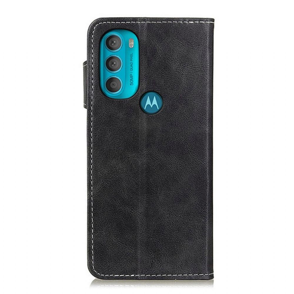 Flip Case Für Moto G71 5G Kunststoff-nähknopf