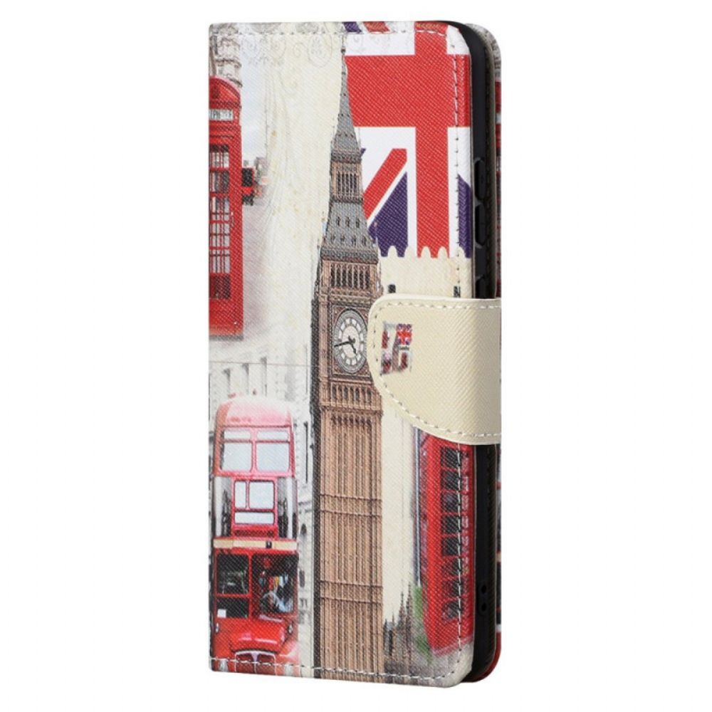 Flip Case Für Moto G71 5G Londoner Leben